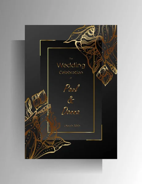 Дизайн шаблона свадебное приглашение . — стоковый вектор