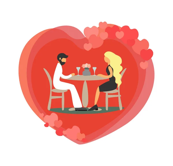 Novio y novia en una cita romántica — Vector de stock