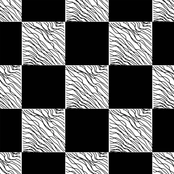 Schach nahtlos. monochrom — Stockvektor