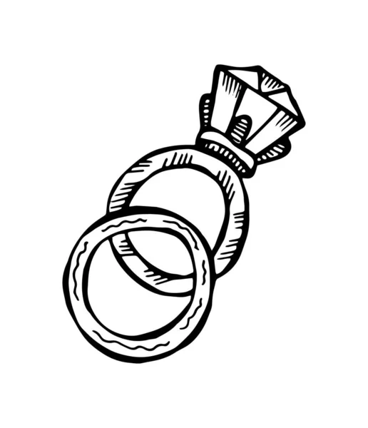Anéis de casamento. — Vetor de Stock