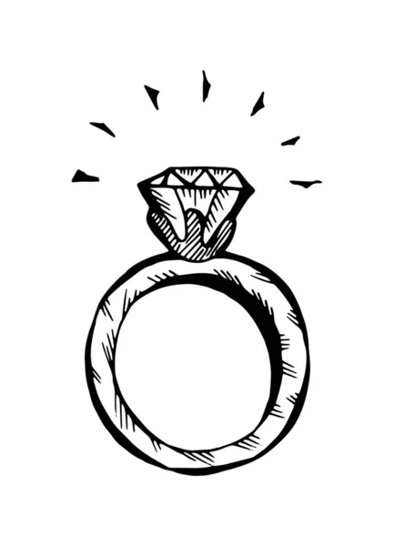 Διαμαντένιο δαχτυλίδι. — Διανυσματικό Αρχείο