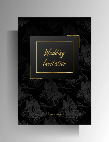 Design de convite de casamento. — Vetor de Stock