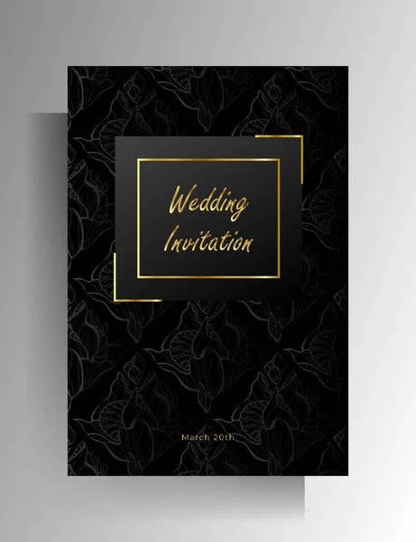 Design de convite de casamento. — Vetor de Stock