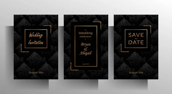 Design wedding invitation template set. — Stock Vector