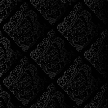 Siyah bir arkaplanda Gotik kusursuz desen