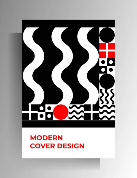 Copertina Libro Una Rivista Libretto Catalogo Design Geometrico Minimalista Modello — Vettoriale Stock
