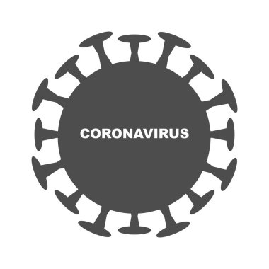 Bakteri koronavirüsü COVID-19 simgesi. Vektör monokrom izole illüstrasyon.