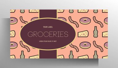 Market için pankart tasarımı şablonu. Renk deseni. Vektör 10 EPS.