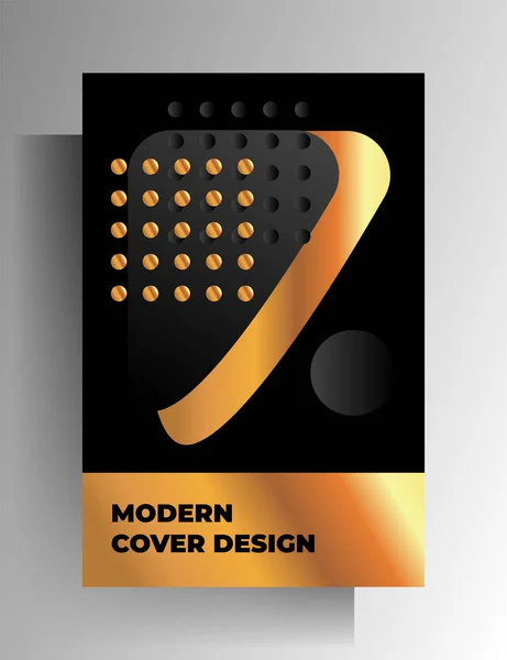 Cover Template Design Book Magazine Booklet Catalog Poster Gold Geometric — Stock Vector