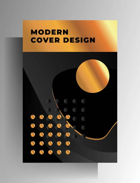 Umschlagvorlage Für Buch Magazin Booklet Katalog Poster Geometrisches Gold Konzept — Stockvektor