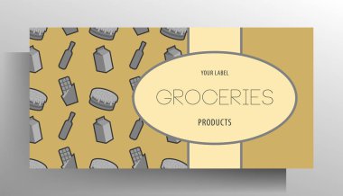 Market için pankart tasarımı şablonu. Renk deseni. Vektör 10 EPS.