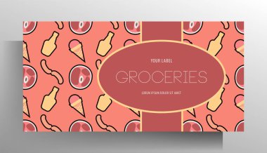 Market için pankart tasarımı şablonu. Renk deseni. Vektör 10 EPS.