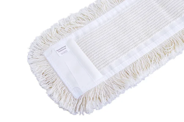 White fiber mop for cleaning floor isolated on white background. — 스톡 사진