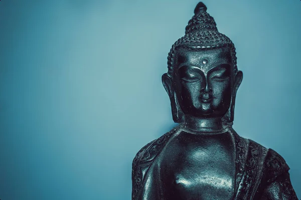 Boeddha Hoofd Standbeeld Gezicht Witte Achtergrond Boeddhisme — Stockfoto