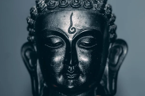Buddha Head Statue Gesicht Weißer Hintergrund Buddhismus — Stockfoto