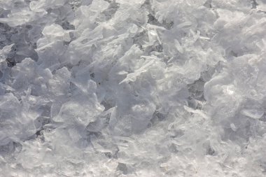 Dışarıda buzla kaplı kar dokusu.