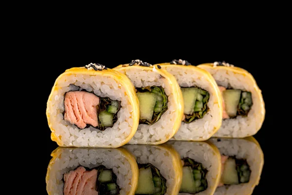 Sushi Black Background — Stock Photo, Image