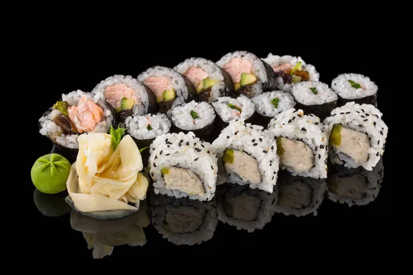 Sushi Fekete Háttér — Stock Fotó