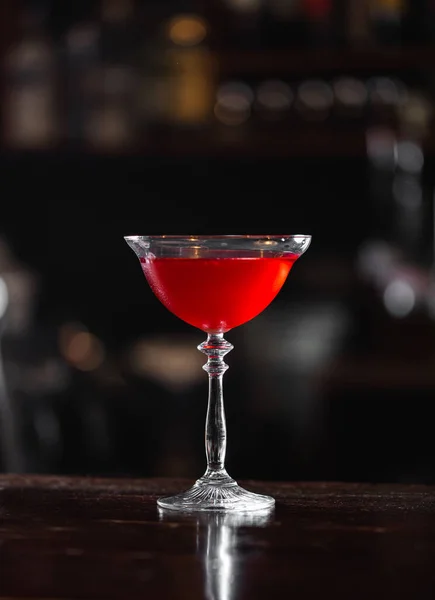 Coquetel Manhattan Bar Madeira Escura — Fotografia de Stock