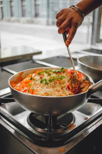 色彩艳丽的大米 印度传统食谱 — 图库照片