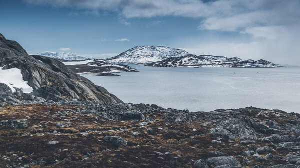Mountains. Nuuk, Greenland. May 2014 Stock Image