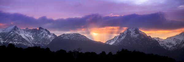 Beagle Channel. Ushuaia. Sunrise. Sunrise. Argentina. Jul 2014 Royalty Free Stock Photos