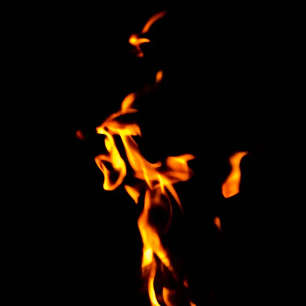 Yellow Fire Black Background Texture Isolated — Stock Photo, Image