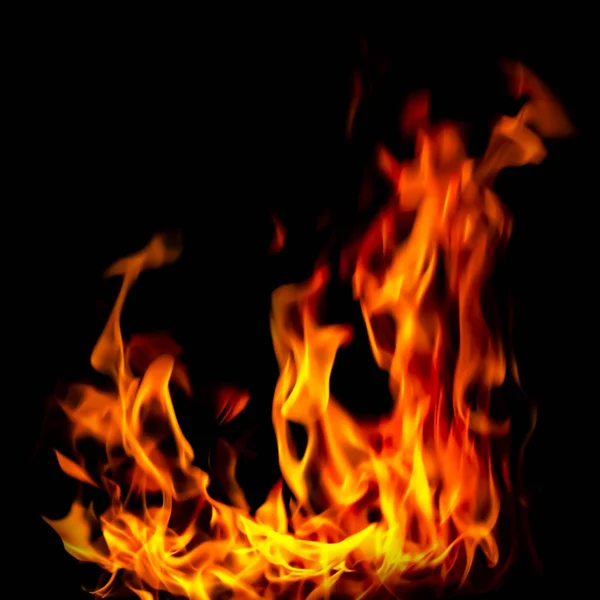Texture Burning Fire Black Background Isolated — Stock Photo, Image