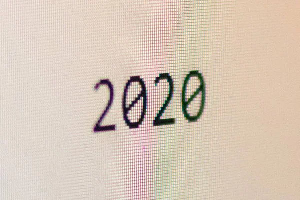 2020 Monitor Pixels Visíveis Perto — Fotografia de Stock