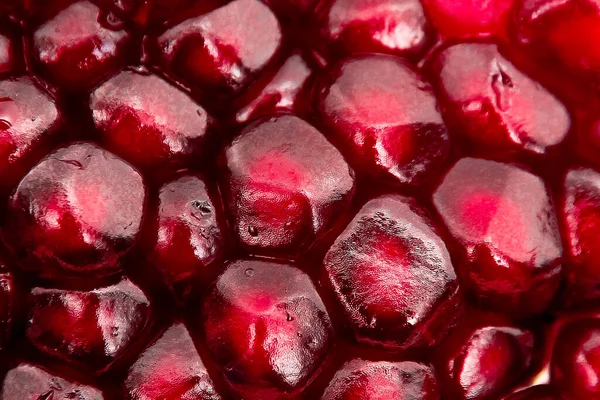 Fresh Pomegranate Seeds Macro Close Drops — Stock Photo, Image