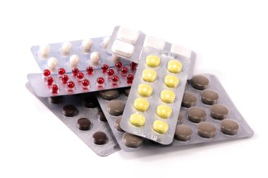 Kabarcıklarda bir sürü hap var.