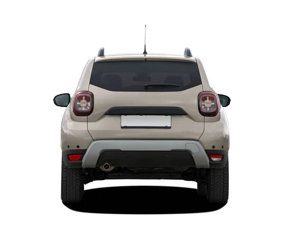 Suv Sfondo Bianco Vista Posteriore — Foto Stock