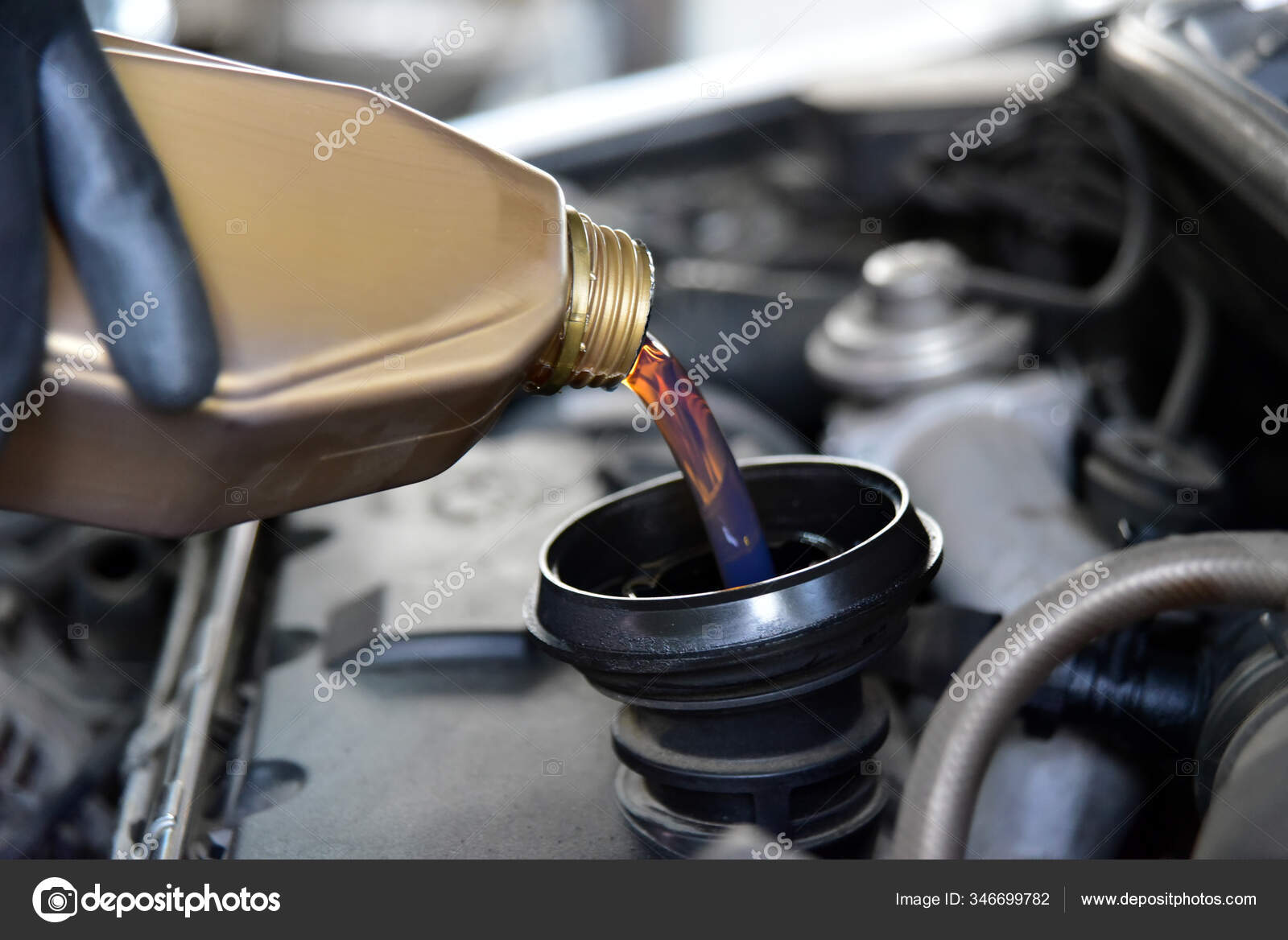 Adding Oil Car Engine Stock Photo by ©aselsa 346699782