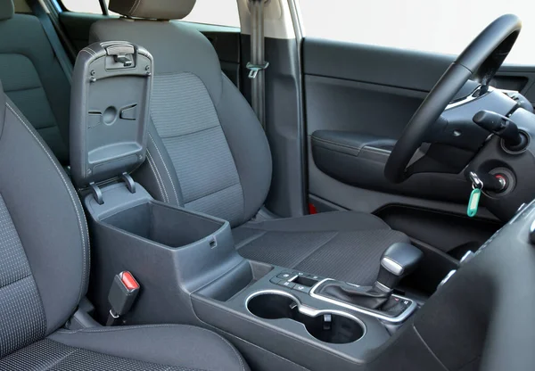 Open Storage Box Front Car Seats — Stock Photo, Image