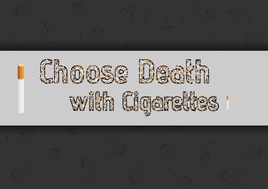 koyu arka plan üzerinde sigara ve kafatasları