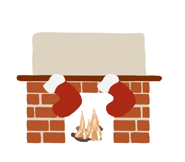 Chimenea de Navidad con calcetines — Archivo Imágenes Vectoriales