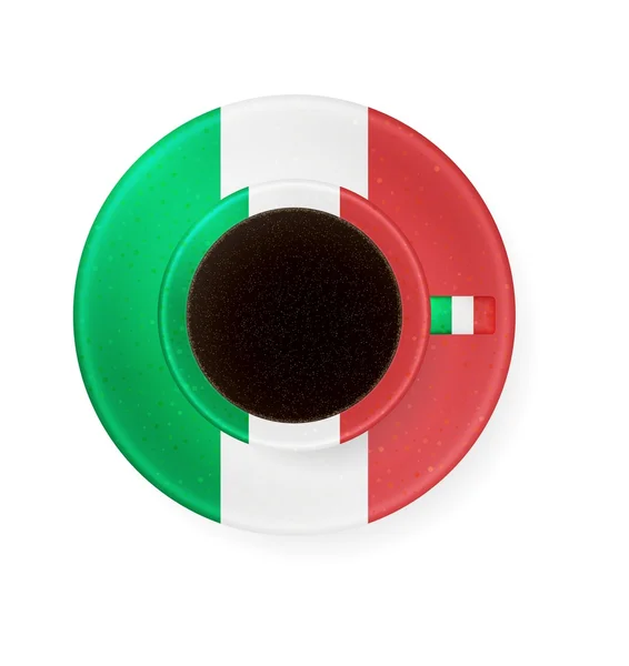 Filiżanka z kolorami włoskiej flagi kawy — Wektor stockowy