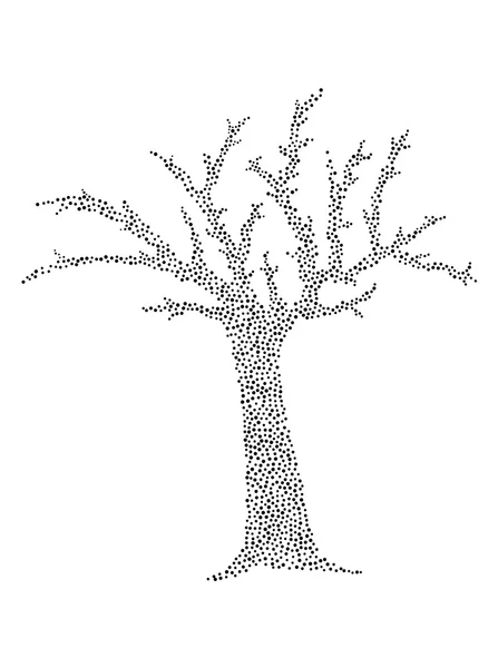 Tree created from dots — Stock Vector
