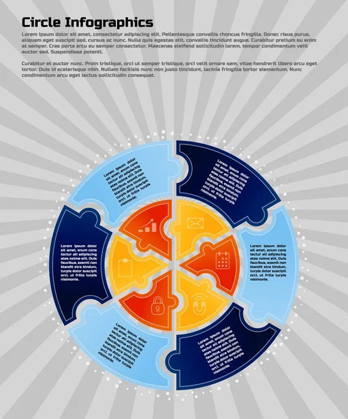 Modelo de design infográfico circular — Vetor de Stock