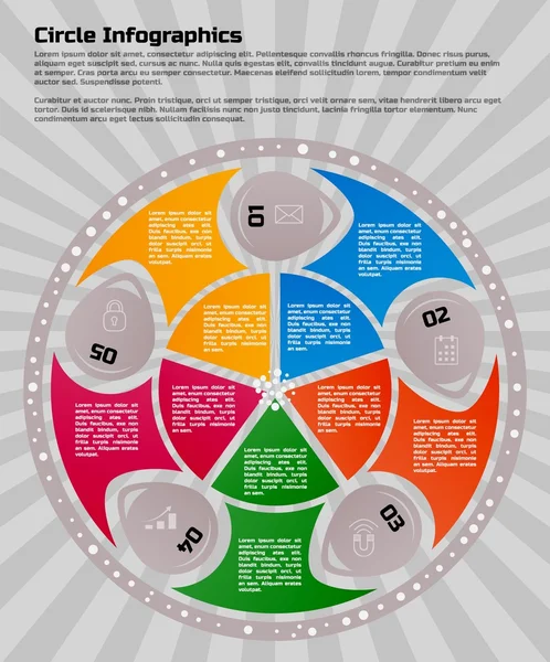 Modelo de design infográfico circular — Vetor de Stock