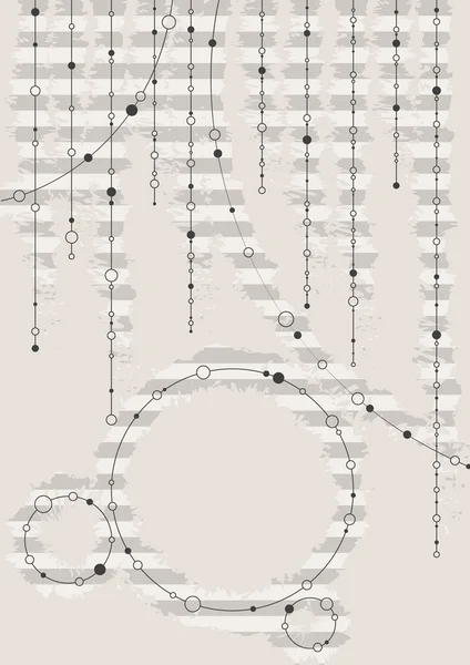 Gestreifte Illustration mit schwarzen Punkten und Linien — Stockvektor