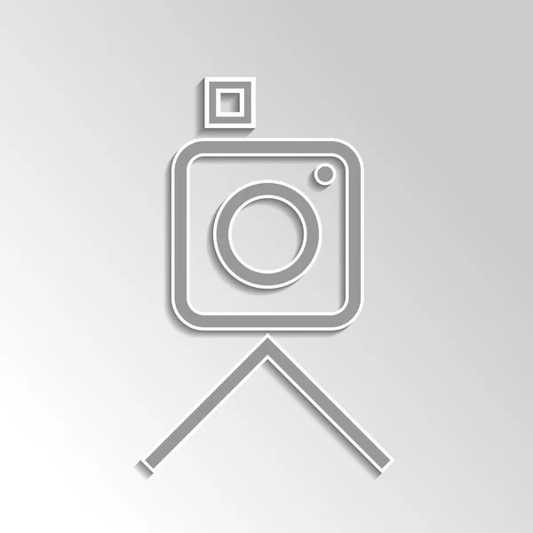 Camera icon on gray gradient background — Stock Vector