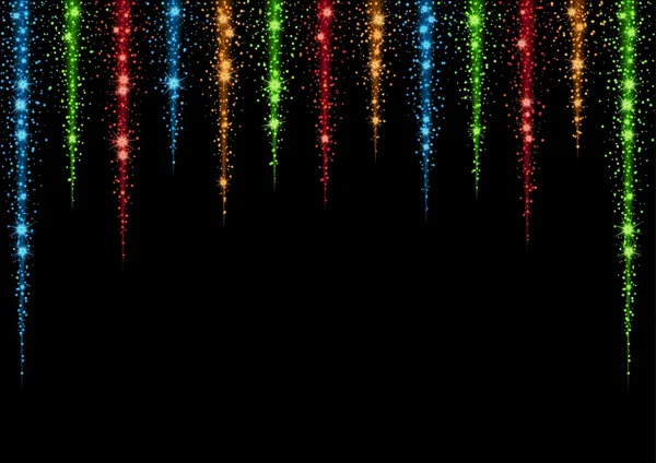 Étoiles scintillantes et traînée de particules scintillantes — Image vectorielle