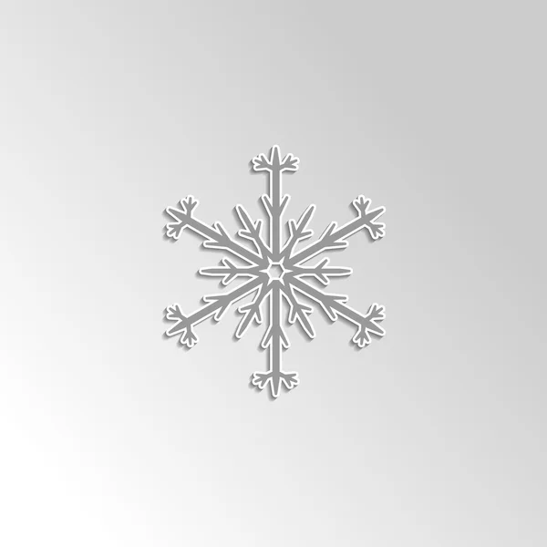 Copo de nieve sobre fondo de gradiente gris — Vector de stock