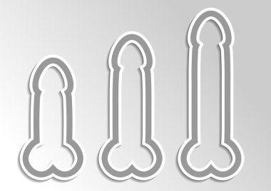 three different size penises