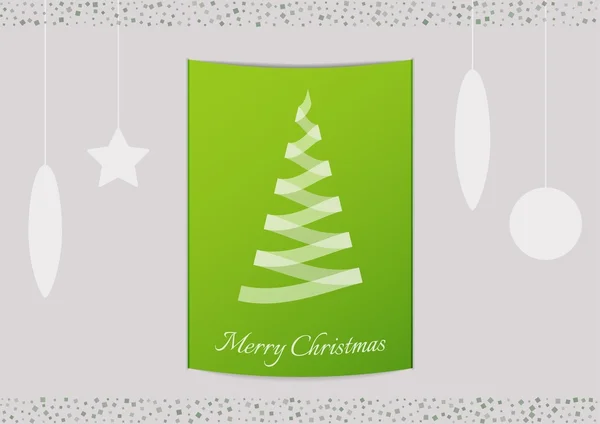 Cinta semi transparente creando un árbol de navidad — Vector de stock