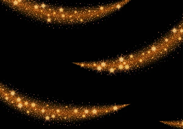 Étoiles scintillantes et traînée de particules scintillantes — Image vectorielle