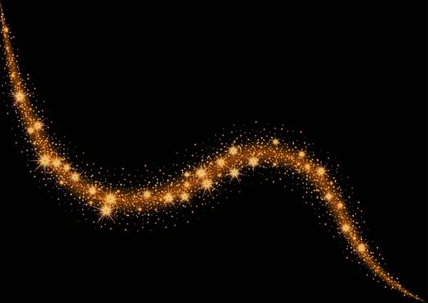 Étoiles scintillantes et traînée de particules scintillantes — Image vectorielle