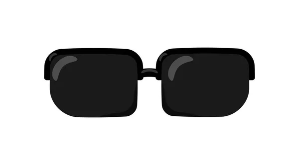 Lunettes de soleil noires dans un style plat — Image vectorielle