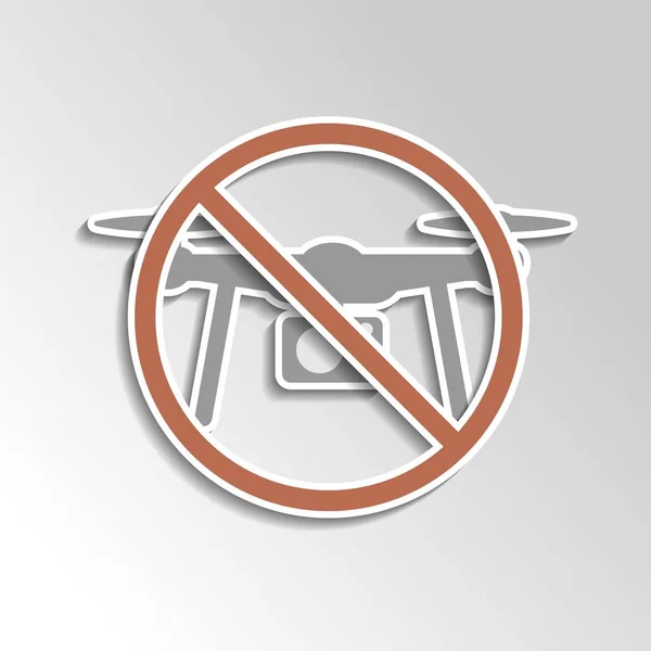 No drone icon on gray gradient backgorund — Stock Vector